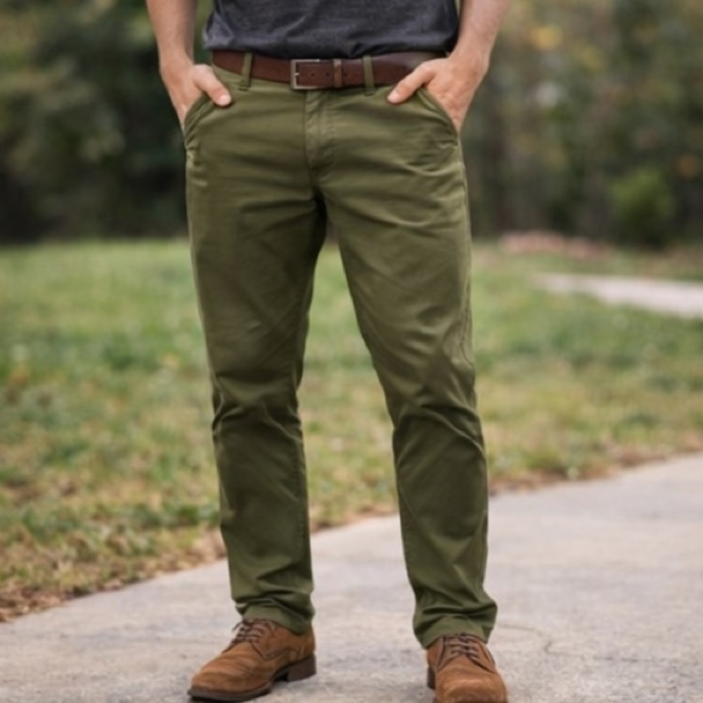 New Men's Size 26 Olive Green Pants Casual Original Use Trousers Fashion Comfort